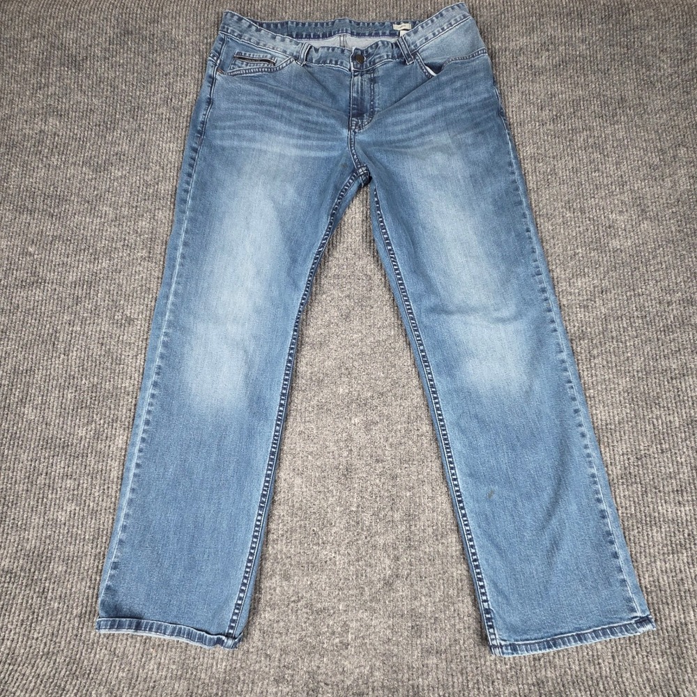 Calvin Klein Jeans Men's Straight Fit Blue Denim Cotton Blend Size 38x32